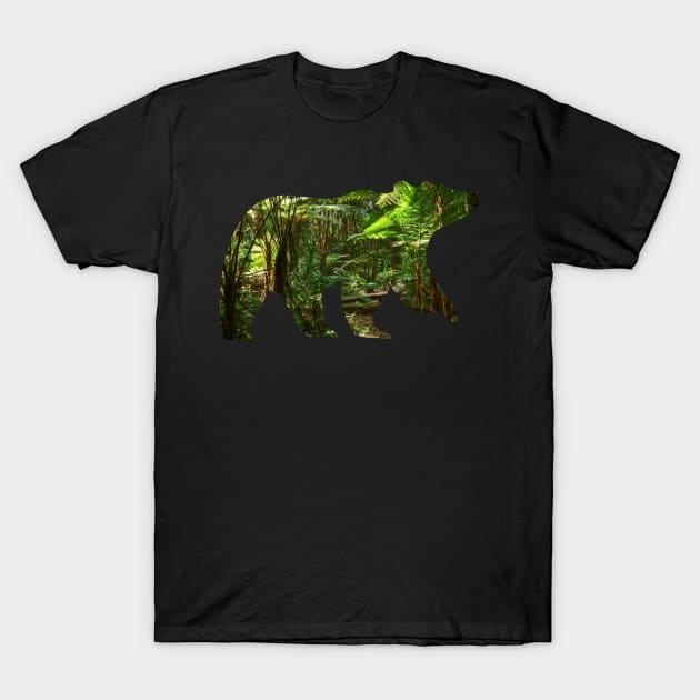 Forest bear silhouette T-Shirt by LukjanovArt